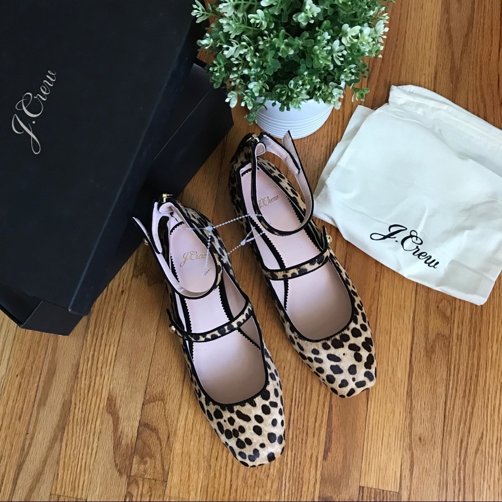 NWT J. Crew Sally Ballet with Straps in Haircalf